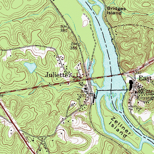 Topographic Map of Juliette, GA