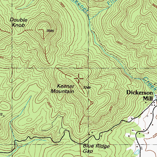Topographic Map of Keener Mountain, GA