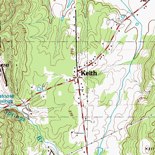 Topographic Map of Keith, GA