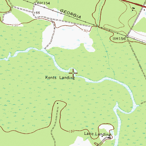 Topographic Map of Kents Landing, GA