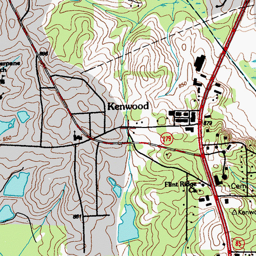 Topographic Map of Kenwood, GA