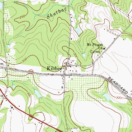 Topographic Map of Kibbee, GA