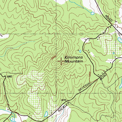 Topographic Map of Kimmons Mountain, GA