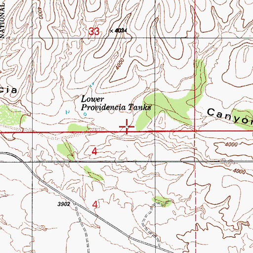 Topographic Map of Providencia Canyon, AZ