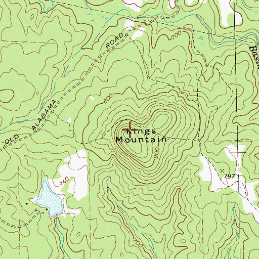 Topographic Map of Kings Mountain, GA