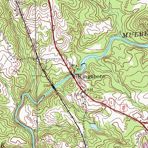 Topographic Map of Kingsboro, GA