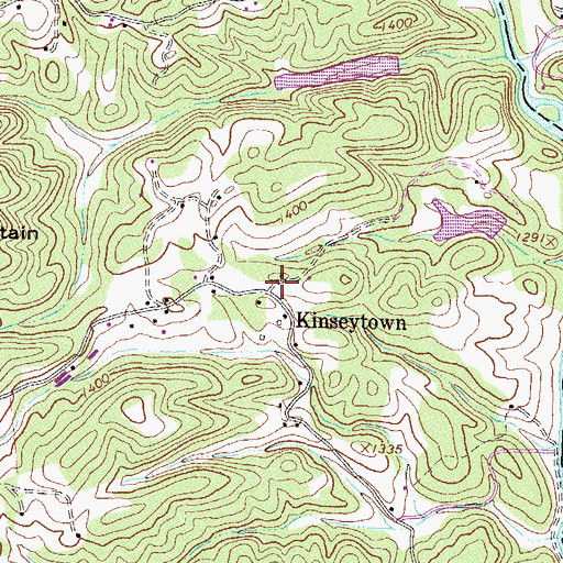 Topographic Map of Kinseytown, GA