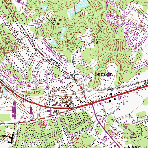 Topographic Map of Lamkin, GA