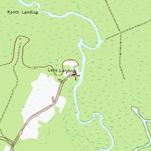 Topographic Map of Lane Landing, GA