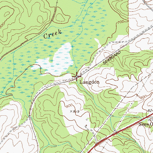 Topographic Map of Langdon, GA