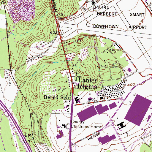 Topographic Map of Lanier Heights, GA