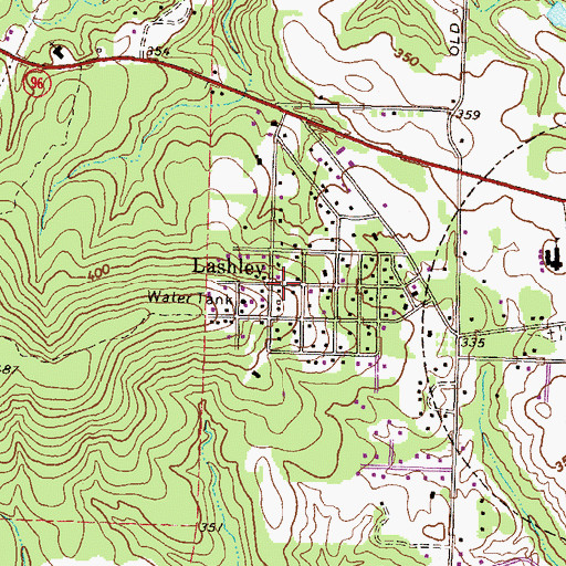 Topographic Map of Lashley, GA