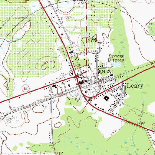 Topographic Map of Leary, GA