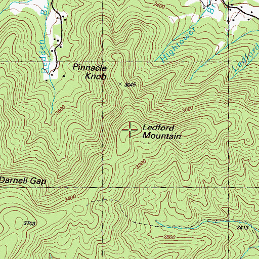 Topographic Map of Ledford Mountain, GA