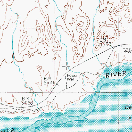 Topographic Map of Cottonwood Canyon, AZ