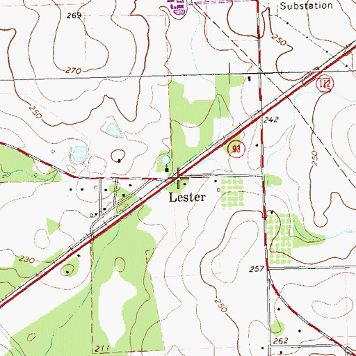 Topographic Map of Lester, GA