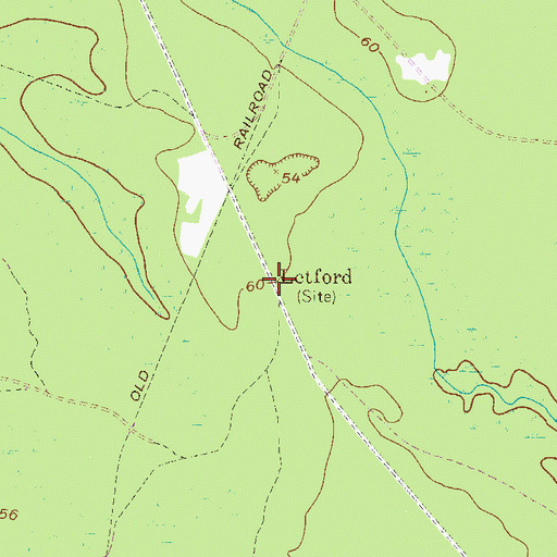Topographic Map of Letford, GA