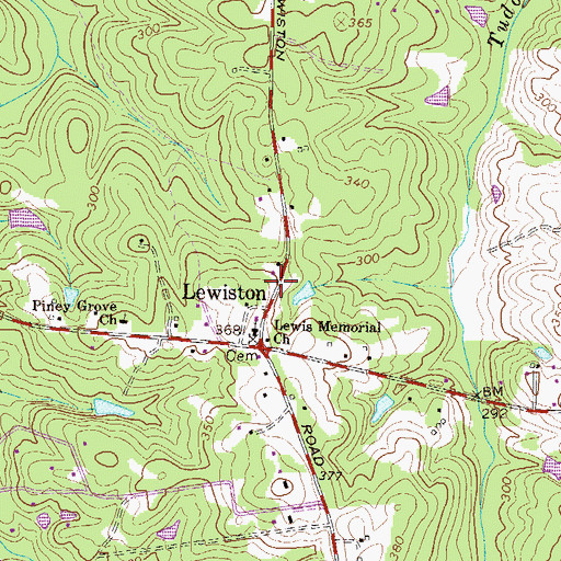 Topographic Map of Lewiston, GA