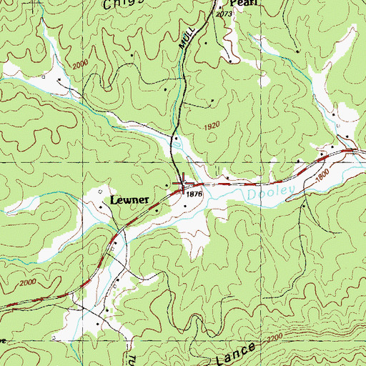 Topographic Map of Lewner, GA