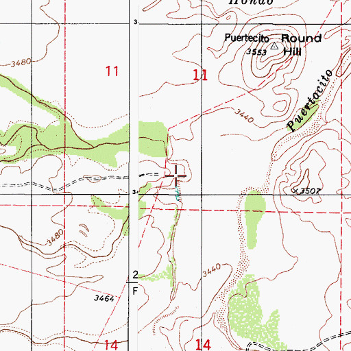 Topographic Map of Puertocito, AZ