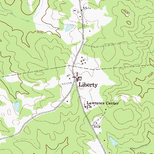 Topographic Map of Liberty, GA
