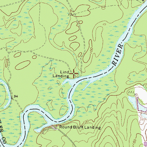 Topographic Map of Lind Landing, GA