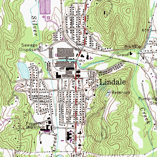 Topographic Map of Lindale, GA
