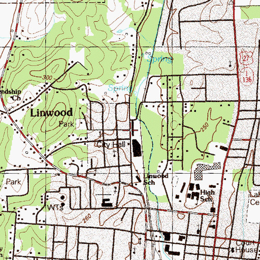 Topographic Map of Linwood, GA
