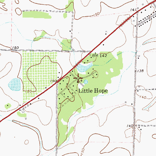 Topographic Map of Little Hope, GA