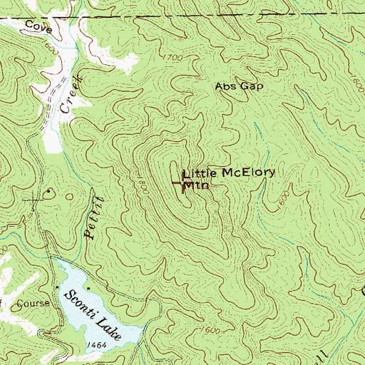 Topographic Map of Little McElory Mountain, GA
