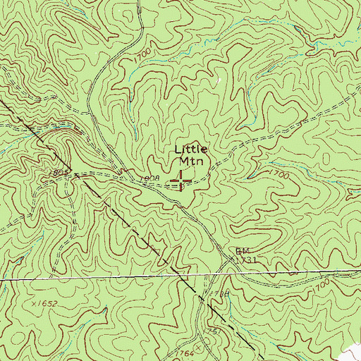 Topographic Map of Little Mountain, GA