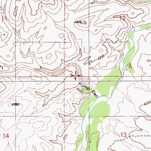 Topographic Map of Pump Canyon, AZ