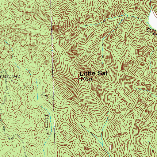 Topographic Map of Little Sal Mountain, GA