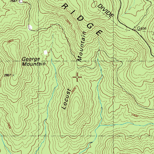 Topographic Map of Locust Mountain, GA