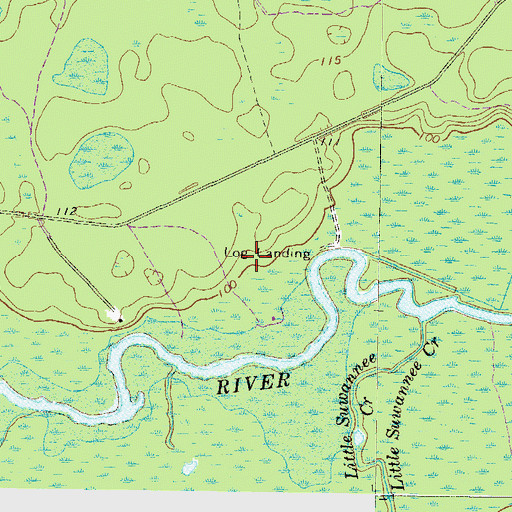 Topographic Map of Log Landing, GA