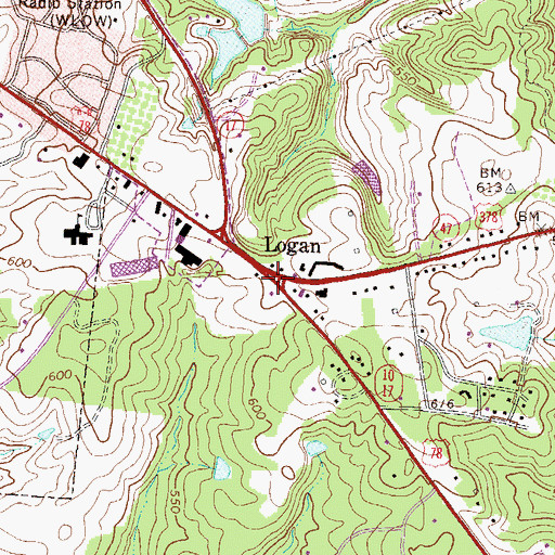 Topographic Map of Logan, GA