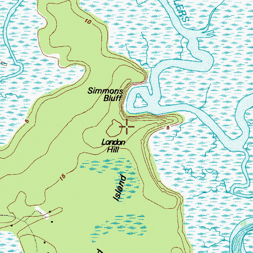 Topographic Map of London Hill, GA