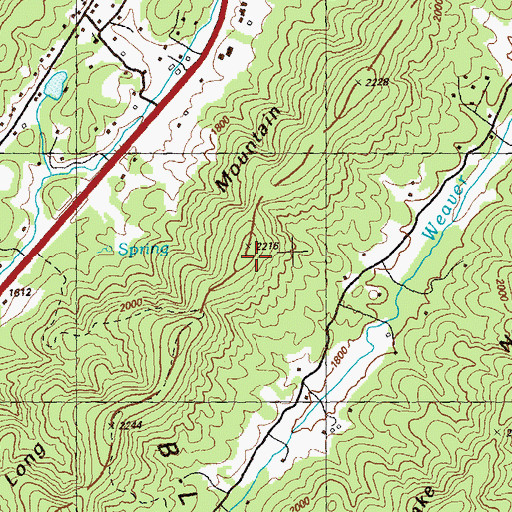 Topographic Map of Long Mountain, GA