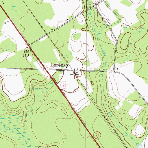 Topographic Map of Lorenzo, GA