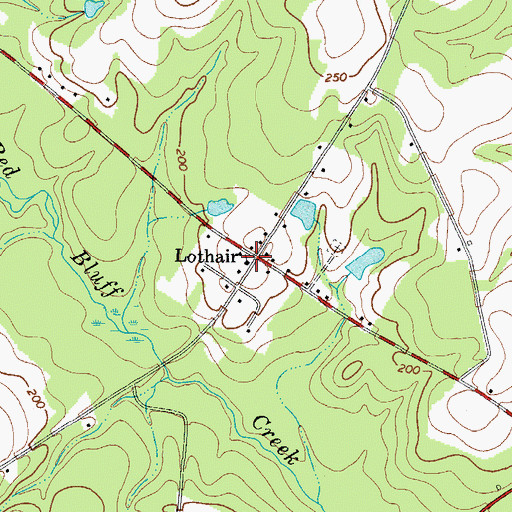 Topographic Map of Lothair, GA