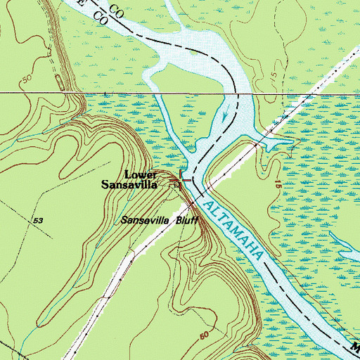 Topographic Map of Lower Sansavilla, GA