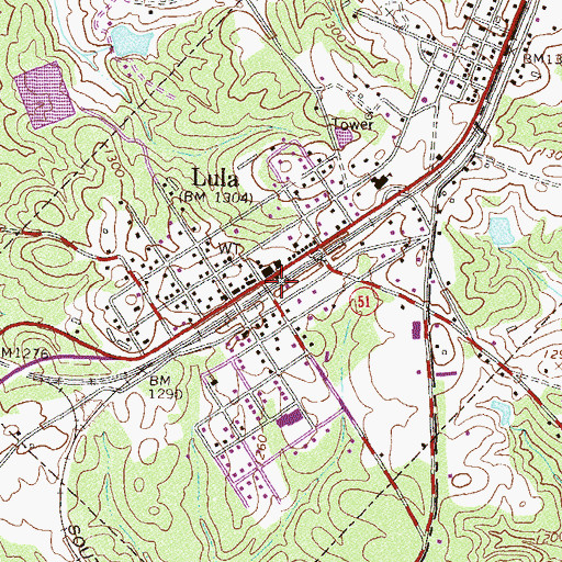 Topographic Map of Lula, GA