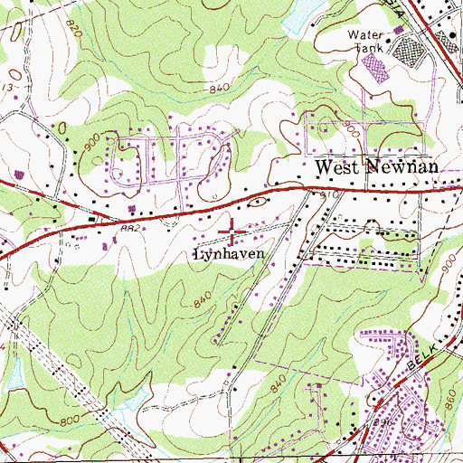 Topographic Map of Lynhaven, GA