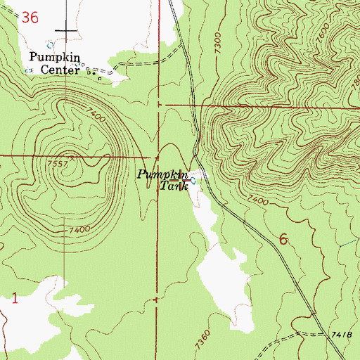 Topographic Map of Pumpkin Tank, AZ