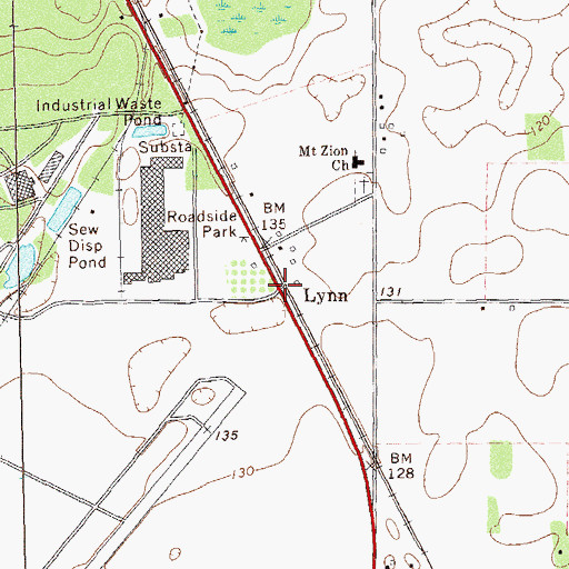 Topographic Map of Lynn, GA