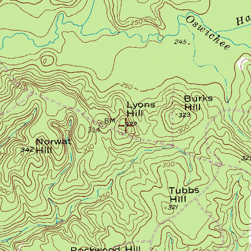 Topographic Map of Lyons Hill, GA