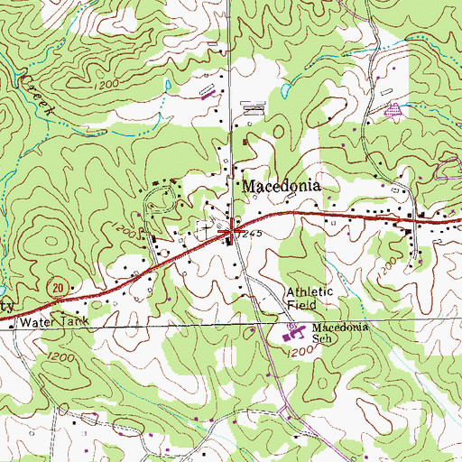 Topographic Map of Macedonia, GA