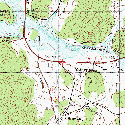 Topographic Map of Macedonia, GA