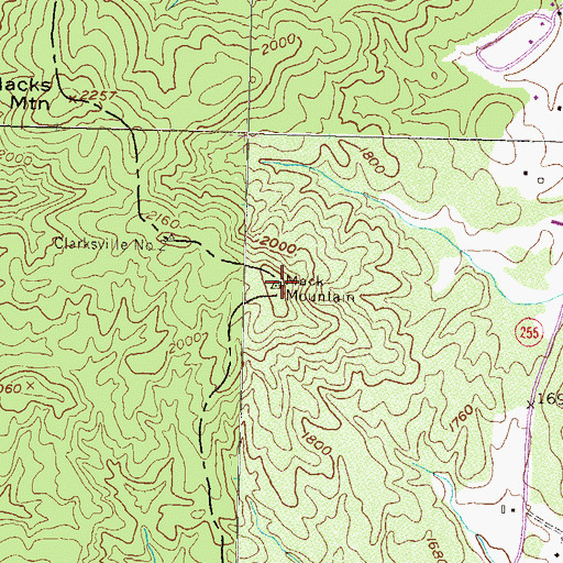 Topographic Map of Mack Mountain, GA