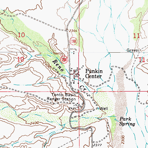 Topographic Map of Punkin Center, AZ